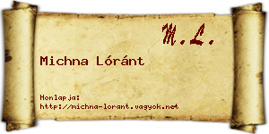 Michna Lóránt névjegykártya
